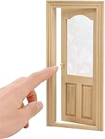 Vista 11 de Puerta de casa de muñecas iLAND a escala 1:12, accesorios de casa de muñecas de puerta en miniatura con patrón tallado y paneles de celosía 3D que