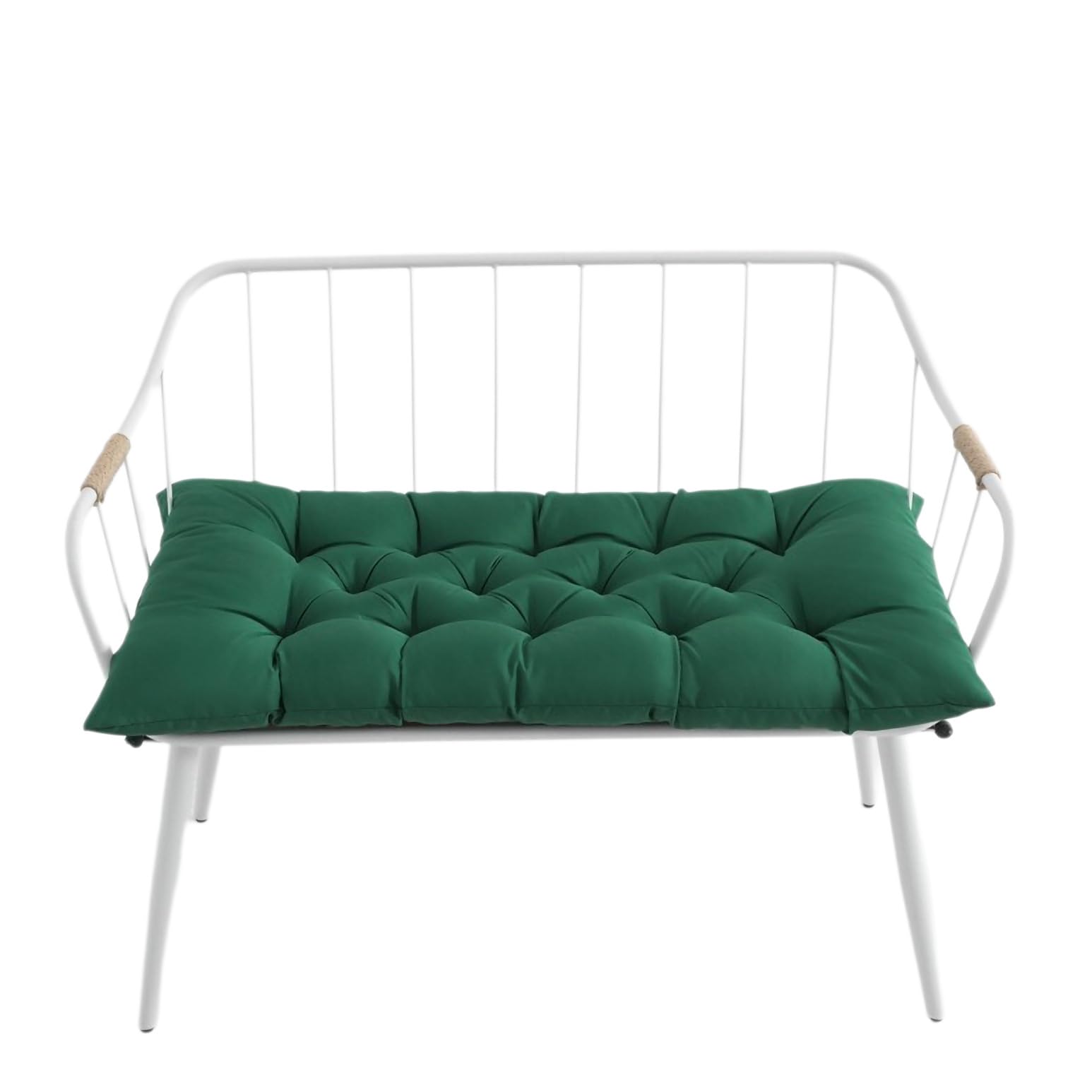 Cuscino per panchina, cuscino da panca per interno e esterno, idrorepellente, cuscino per panca da giardino e dondolo Hollywood (Verde scuro, 150 * 50 * 8 cm)