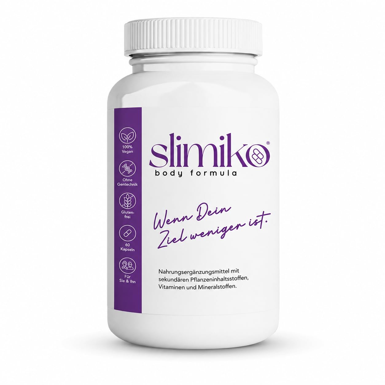 Slimiko 60 Gélules – Complément alimentaire pour adultes avec L-carnitine L-tartrate, extrait de thé vert, canneberge, gingembre, caféine, fibre de pomme et camomille