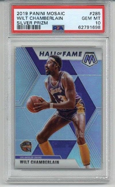 2019 Panini Mosaic Silver Prizm #285 Wilt Chamberlain Lakers Psa 10 Low Pop Rare - Basketball Cards