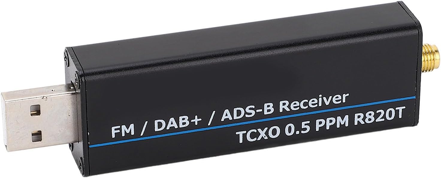 TOPINCN RTL SDR, RTL2832U and R820T2 Chipset with 0.5 PPM TCXO, 100 KHz to 1766 MHz Frequency Range, with USB Computer Connection, for HF Amateur Radio Bands