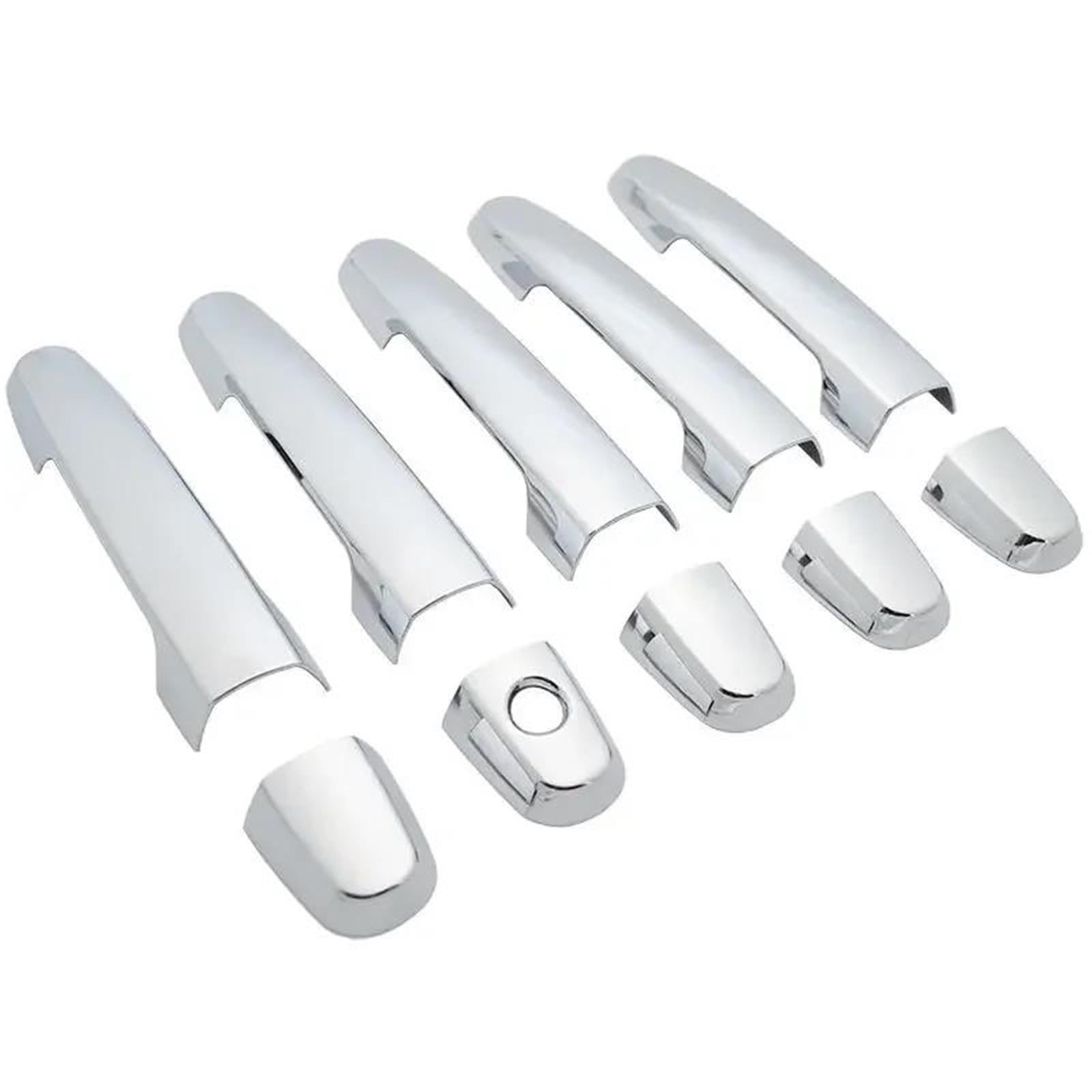 Yytemd Silver 0 Button Car Door Handle Covers Styling Accessories For Toyota For Rav4 2006-2013 Chrome(Silver 0 Button)