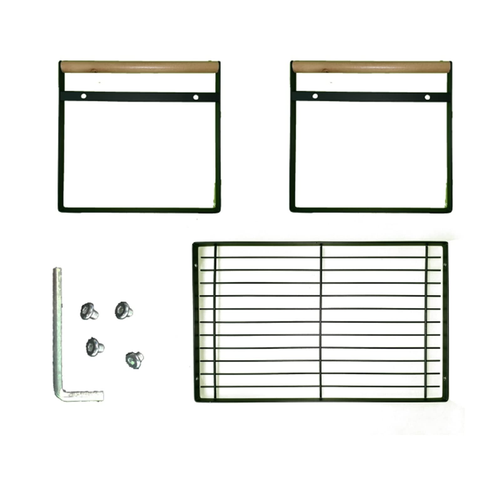 Yongyong Bai Shi Wu Kitchen Racks Detachable Double Layer Guardrails Log Anti Collision Space Saving Wide Shelf Storage Racks Kitchen Supplies Racks (Color : Black B)