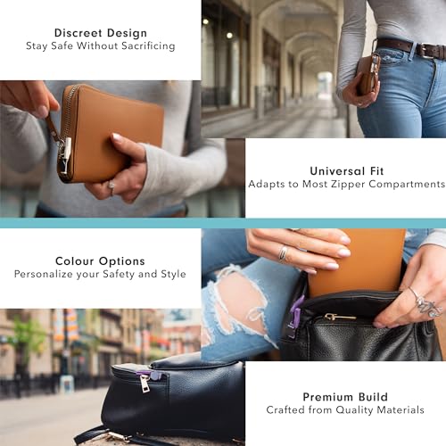 Zipper Safety Lock | Pickpocket Theft Deterrent | Child Safety | Secure Your Belongings | Peace of Mind | 2 Pack (Black)3