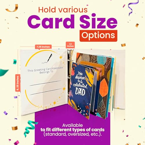 Organizador de tarjetas de felicitación con insertos únicos, sin necesidad de cortar ni perforar agujeros, capacidad para 20 tarjetas (23,1 cm x 18,3 cm) — Álbum y kit para guardar tarjetas de felicitación en perfecto estado miniatura 4