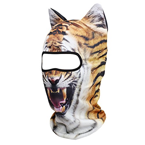 Image of WTACTFUL 3D Animal Ears Balaclava, Breathable Face Mask for Halloween