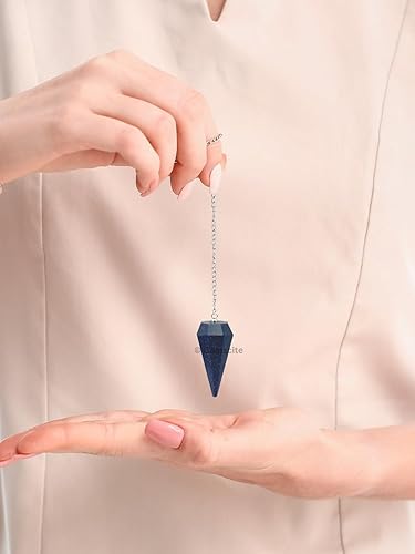 Miniatura 6 de Péndulo facetado de cristal de piedras preciosas naturales