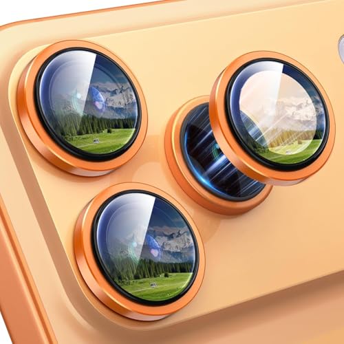 Image of for iPhone 17 Pro / 17 Pro Max Camera Lens Protector Original Individual Lens Screen Protector | 9H Hardness, Scratch-Resistant, Case Friendly (Orange)