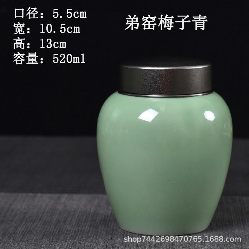 13 * 10CM 520ML Barattoli di Ceramica Beige con coperchi Barattoli ermetici in Ceramica per tè e caffè Barattolo di conservazione degli Alimenti da Cucina in Porcellana Vintage