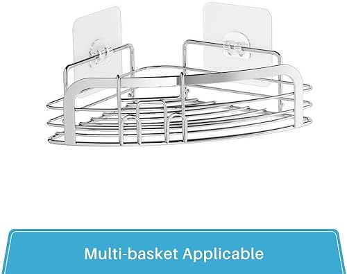 Miniatura 6 de LUXEAR Paquete de 6 calcomanías adhesivas reutilizables para baño, cocina, para regadera, cesta, estante, jabonera, fregadero de cocina, sin