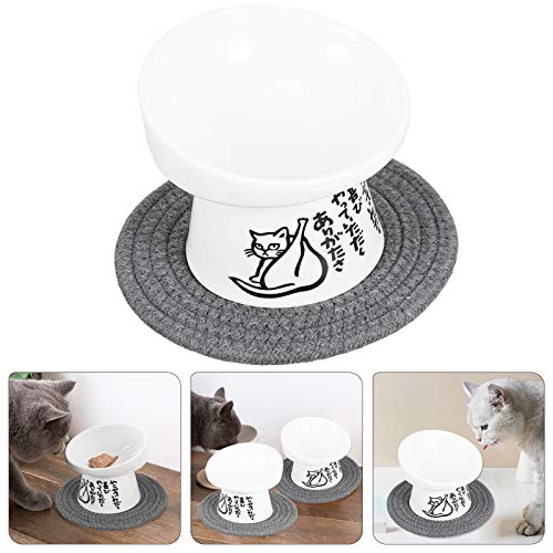Tigela para gatos tigela de cerâmica protetora da coluna cervical para gatos tigela de arroz tigela