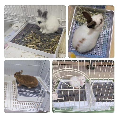 BNOSDM Caixa de areia de coelho para gaiola 2 peças caixa de areia de coelho pequeno com grade retan