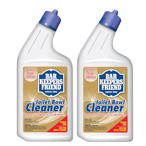Bar Keepers Friend Toilet Bowl Cleaners (2 x 24 fl oz) Extra Thick & Fast-Acting Toilet & Bathroom Cleaner Cleaning & Deodorizing Removes Hard Water & Rust Stains Grime & Odor Bleach-Free