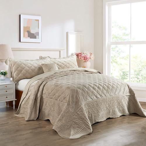 Home Soft Things Super Soft Microplush 4 Piece Bedspread Set Oversize Queen 110