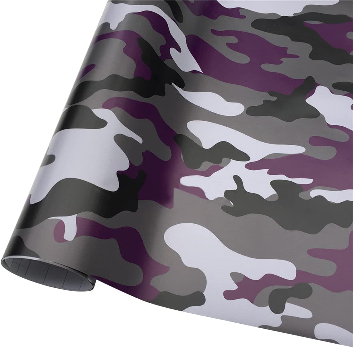 Queenbox 11.8x59.8in PVC Self-Adhesive Camo Car Protective Film Wrap Sticker Vinyl Film, Purple