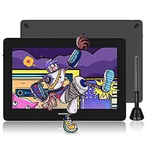 GAOMON PD1320 13.3 Inch Full-Laminated Pen Display 120% sRGB Graphics Drawing Tablet with Tilt Support and Adjustable Leather Stand – for Windows Mac Android OS