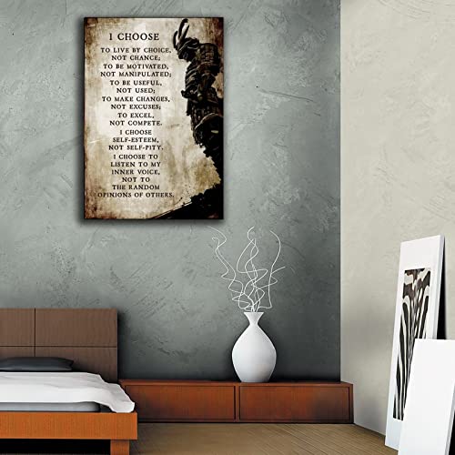 Japanese Samurai Poster I Choose To Live By Choice Motivational Wall Art Decorative Painting Canvas Prints (Unframe, 16X24 Inch) #TOP4