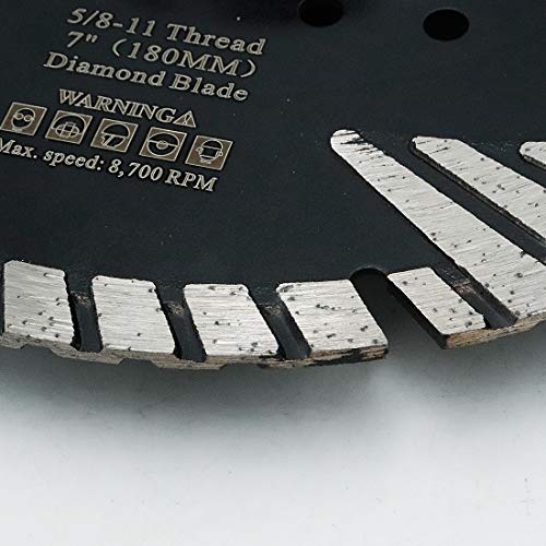 DT-DIATOOL 7 Inch Diamond Turbo Blade Cutting Granite Marble Concrete Brick with Slant Protection Teeth for Angle Grinder by DT-DIATOOL - Image 4