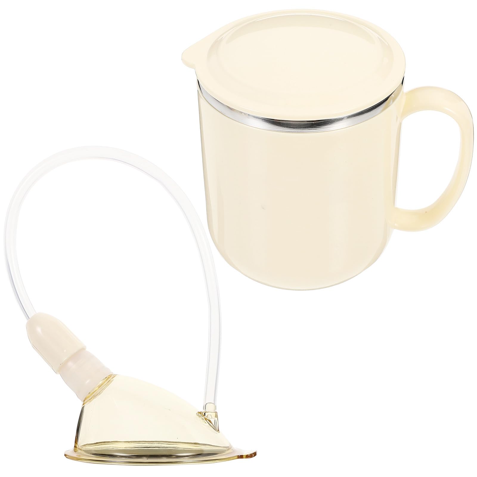 Trinkbecher mit Deckel und Strohhalm Ältere Menschen für Behinderte Edelstahl 350ml Auslaufsicher Wiederverwendbar Zufällige Farbe für Wasser und Suppe