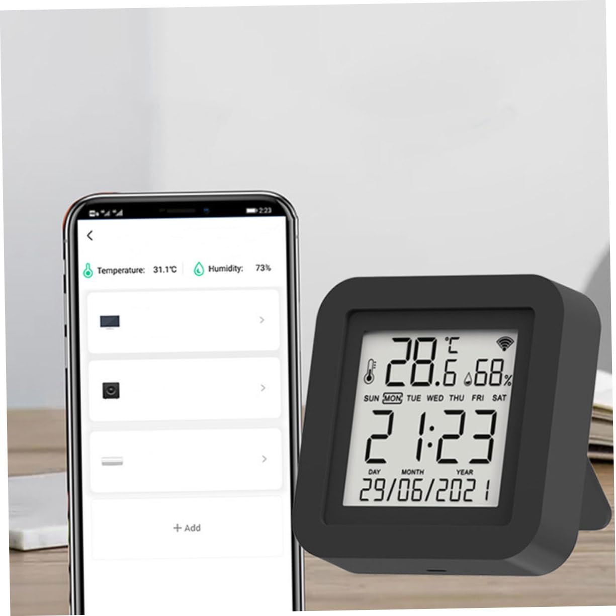SUPVOX Indicatore di Temperatura e Umidità Monitor di Temperatura Interna Digitale Misuratore di Umidità per Interni Termometro Igrometro Portatile Display Lcd