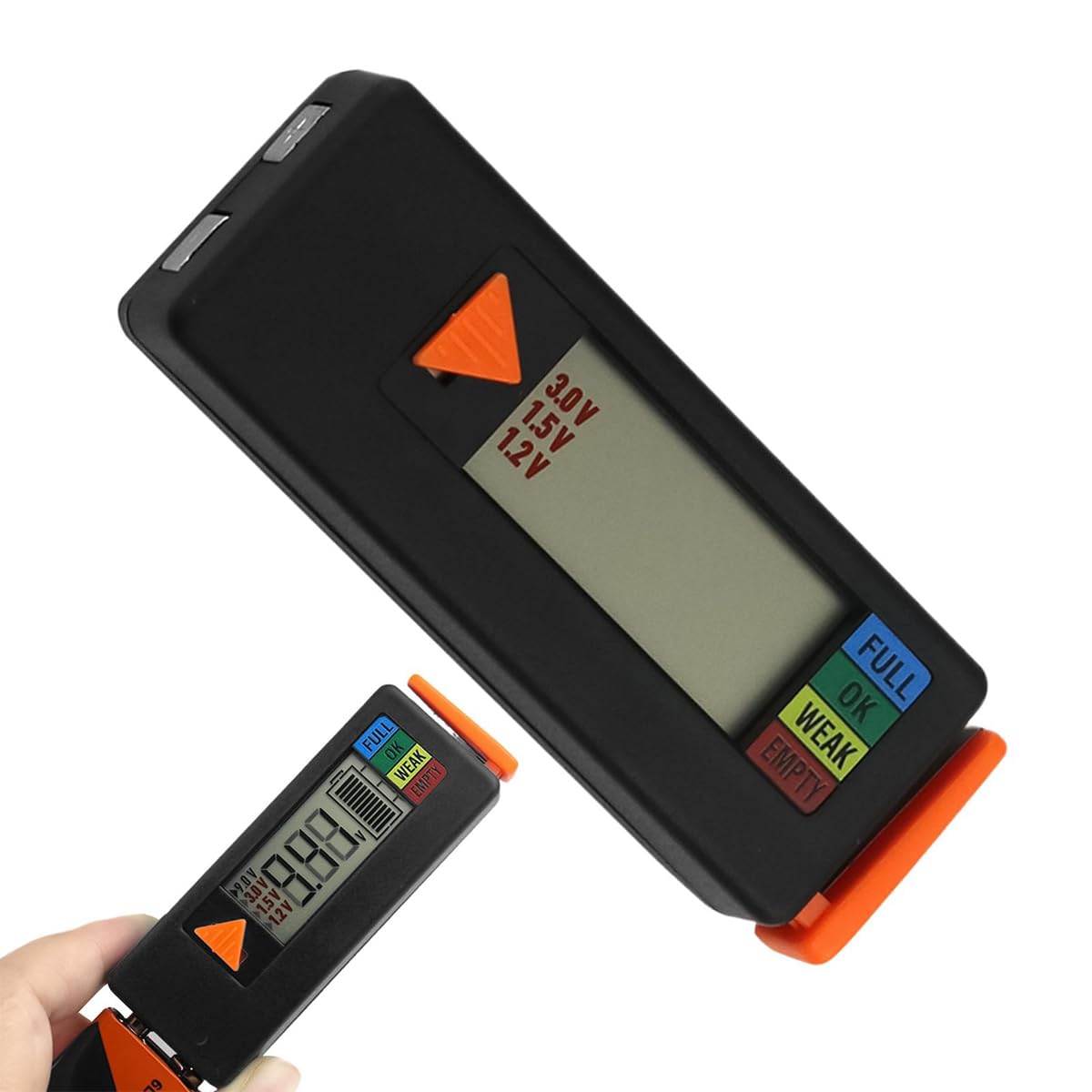 Serplex® Battery Tester Universal Battery Votage Tester Checker, LCD Digital Battery Capacity Tester for C Battery AA Battery AAA Battery D Battery N Battery 9V Battery /1.5V/3V Button Cell