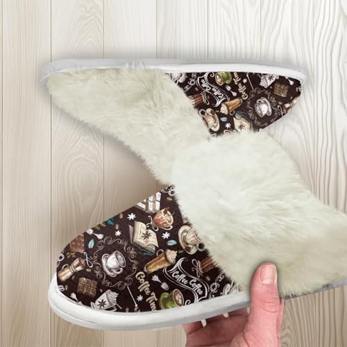 Fluffy Slippers for Women Comfy Warm House Slippers for Men Slip On Winter House Shoes for Bedroom Indoor4