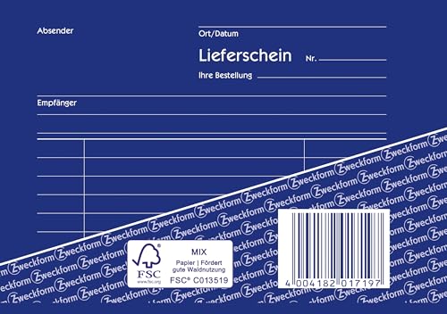 AVERY Zweckform 1719 Lieferschein speziell für Österreich (A6 quer, 3x40 Blatt, selbstdurchschreibend mit farbigen Durchschlägen, zur Erfassung aller relevanten Lieferpositionen) weiß/gelb/rosa