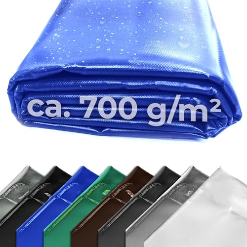 LKW Plane 700 g Meterware PVC Plane Abdeckplane sehhochwertig beidseitig lackiert leicht abwaschbar 100% Wasserdicht hohe UV Beständigkeit hohe reißfestigkeit (1 00 x 2 50 m Blau)