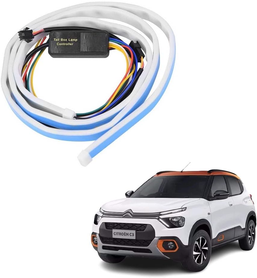 SPREADX Car LED Trunk/Dicky/Diggi/Boot/Tail Light Strip with Brake Turn Signal Suitable for Citroen C3