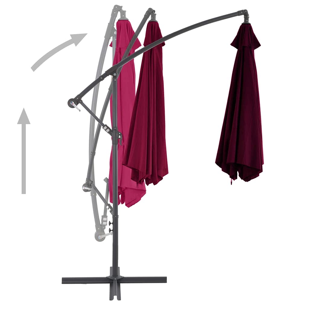 Parasol ogrodowy parasol przeciwsłoneczny dla roślin, parasol przeciwsłoneczny z aluminiowym masztem bordowym 300 cm