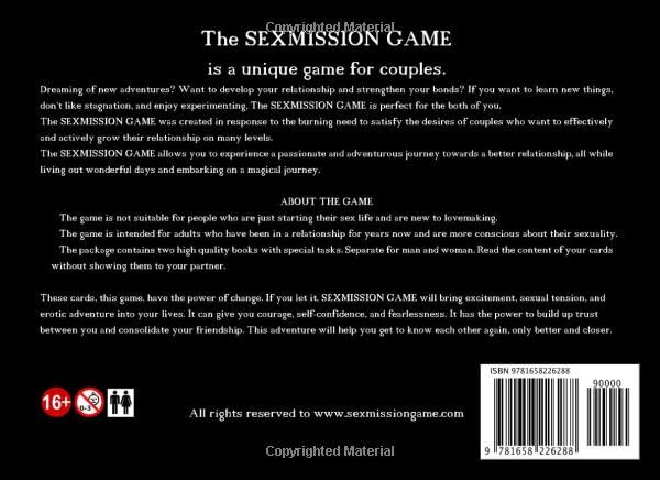 SEXMISSION GAME: Book 2 of 2: An exciting game for adults. Many weeks of fascinating erotic sensations. Book 2 of 2: The Man's Book with the Woman's Tasks.