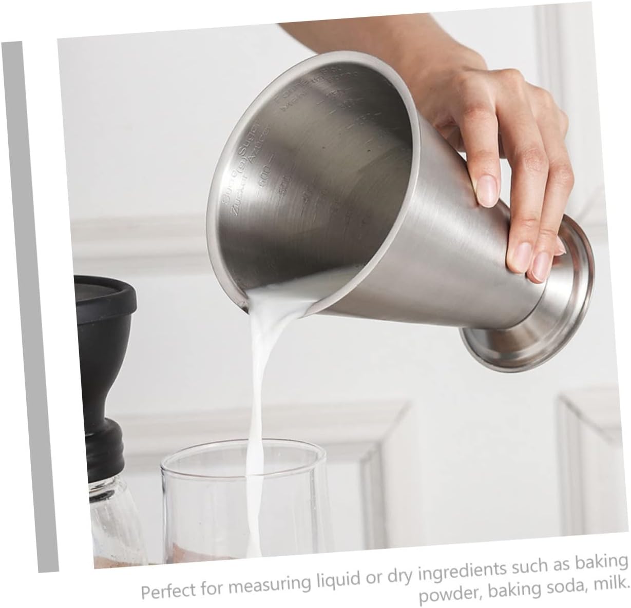 Hemobllo Stainless Steel Measuring Cup Scale Multi-purpose Kitchen Measurement Tool for Baking and Cooking Precision Grams and Milliliters for Home Cooks