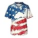 4 of July Scrub Tops 250 Anniversary Independence Day Men V Neck Short Sleeve Printed Scrubs for Men Nurse Uniform with Pockets 01-Blue 3XL