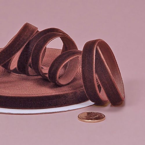Brown Velvet Ribbon, 3/8