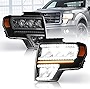 Headlight Assembly for Ford F150 2009 2010 2011 2012 2013 2014, LED Headlights Replacement Pair Passenger and Driver Side, Clear Lens