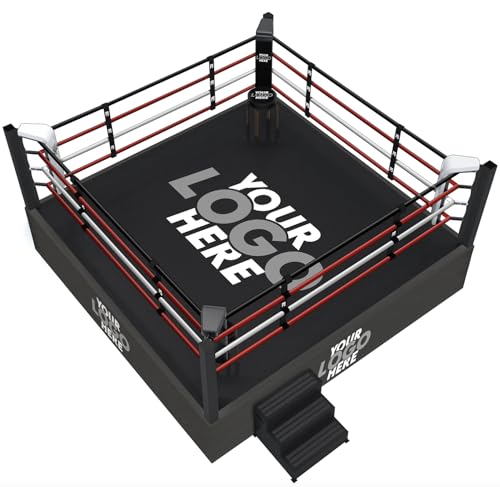 Personalized Boxing Ring Canvas â€“ Add Your Logo â€“ Heavy-Duty Cotton Mat Cover for Gyms, Competitions & Branding â€“ Vibrant Full-Color Print â€“ Available in Custom Multiple Sizes (Black, 20x20FT)