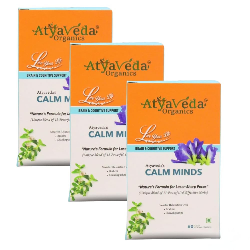 Atyaveda’s Calm Minds | All-in-One Mental Wellness & Brain Support Supplement | Ayurvedic Blend of 13 Herbs with Ashwagand... - Review, Price and Buying Guide
