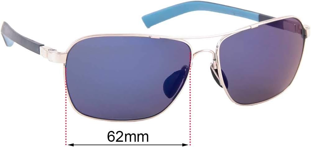 Sunglass Fix Replacement Sunglass Lenses Compatible for Maui Jim MJ326 Freight Trains 62mm (Non-Polarized SFx Edge Blue Blocker Clear Hardcoat Pair)
