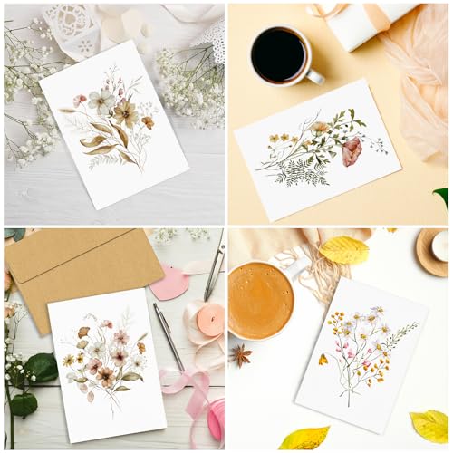 HongyiTime Blank Cards,Blank Greeting Cards 4x6,30 Pack 6 Assorted Floral Designs Blank Greet Cards with envelopes,Note Cards with Envelopes,Blank Cards with Envelopes - Thumbnail 4