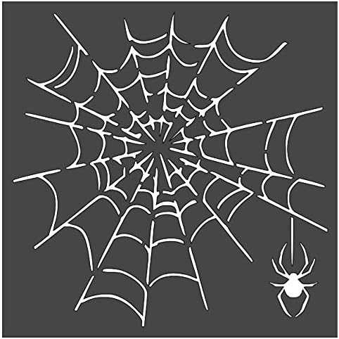 Spider Web Stencil 1-8x8 inch Custom Cut Reusable Stencil Drawing Template Flexible Clear Plastic Sheets 0.15mm Thick SL-1376