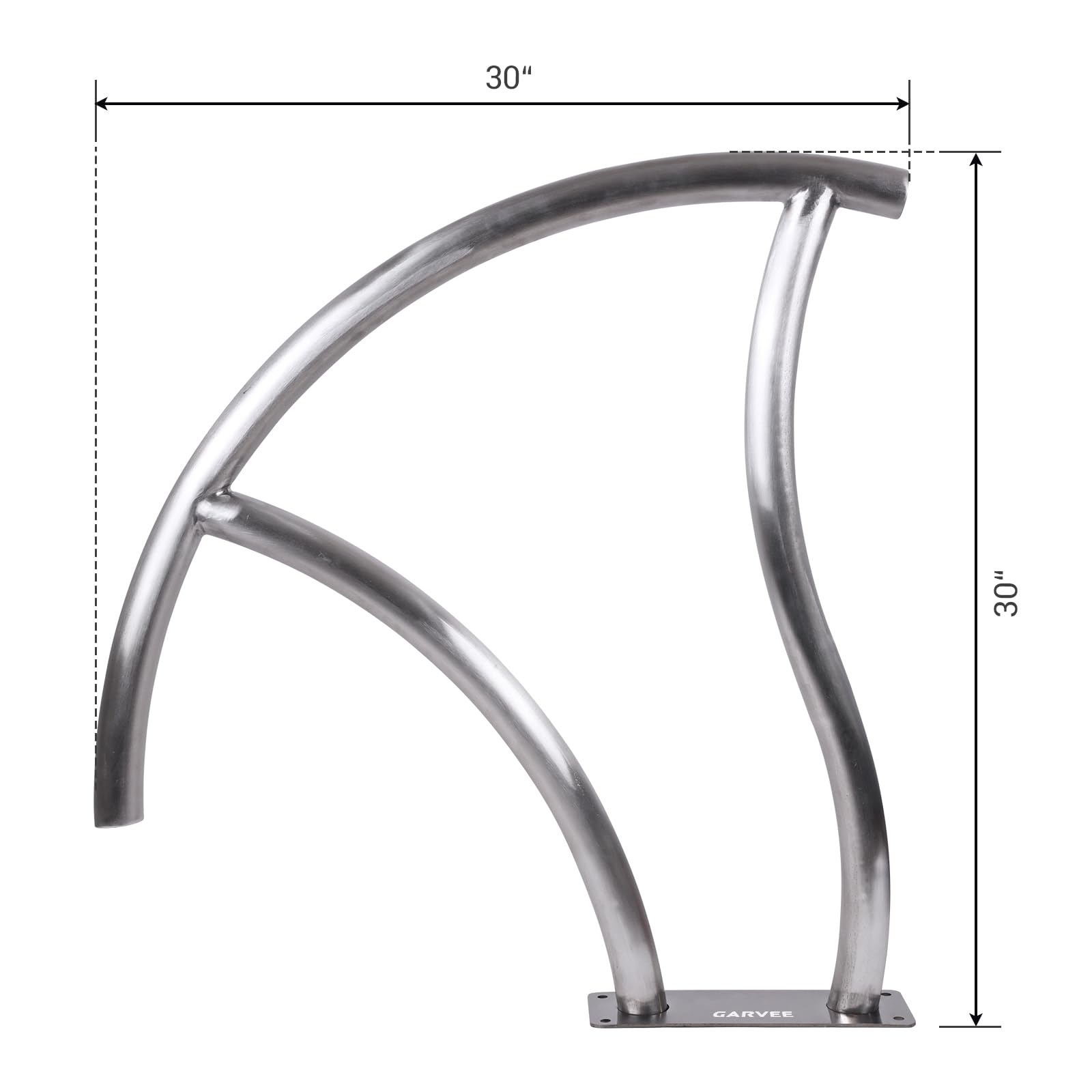 Garvee Pasamanos De Piscina De Acero Inoxidable, Par De 2, Plata | Con recubrimiento de agarre azul y montaje empotrado, para piscinas enterradas y spa, cada pasamanos mide 76 x 76 cm