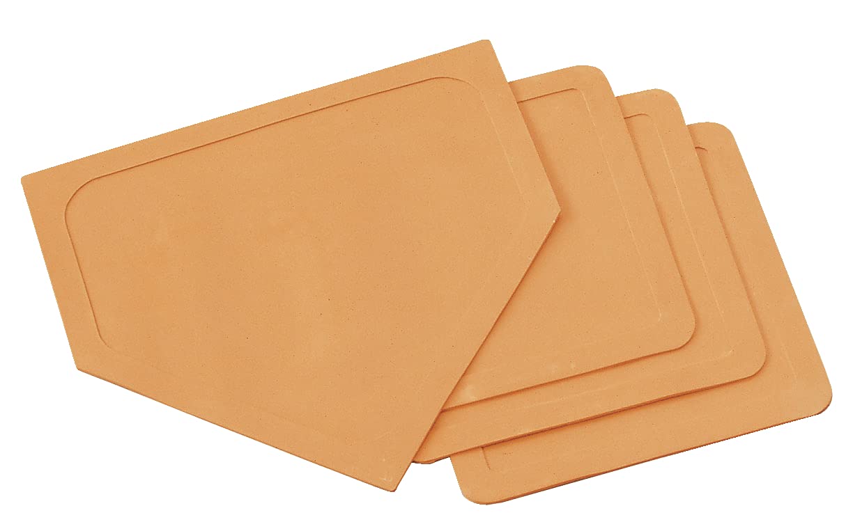 Sportime - 708331 Throw-Down Bases and Home Plate, Orange, Set of 4