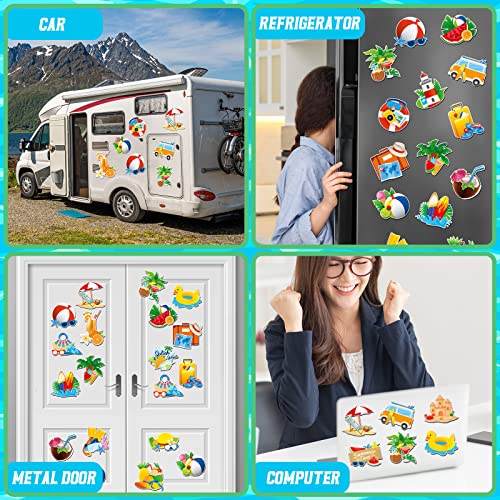 24 Pcs Summer Cruise Ship Door Decorations Beach Cruise Door Magnets Tropical Hawaiian Car Magnets Decorative Refrigerator Cruise Door Decorations Magnetic Sticker For Carnival Cruise Fridge Car Decal #TOP6