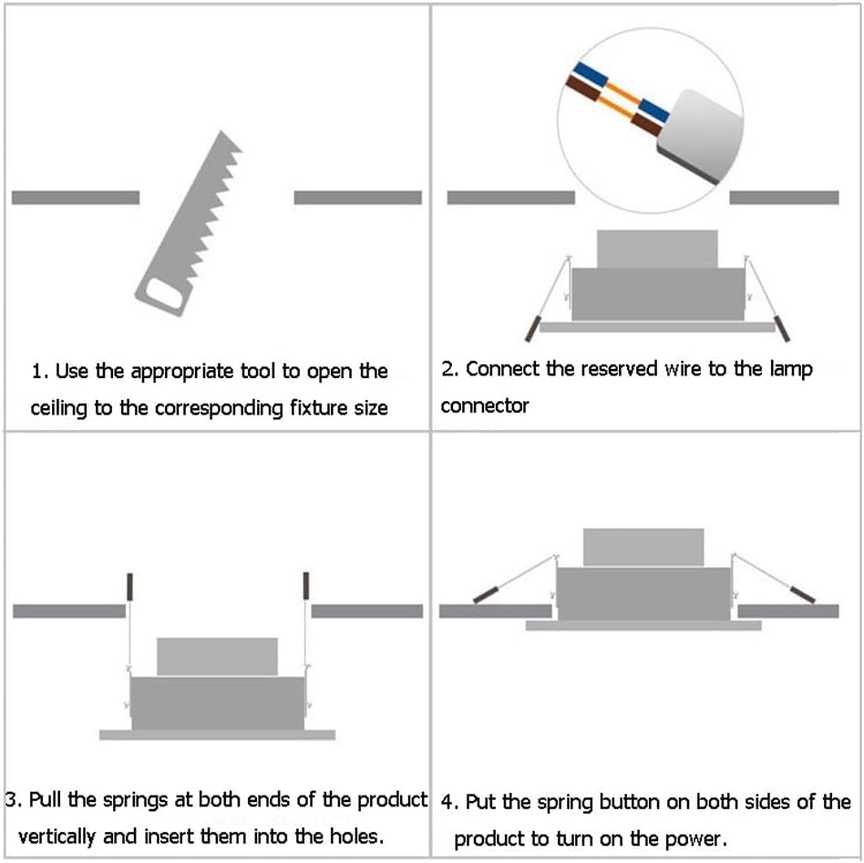 7W 2 Pack Indoor Spotlight Downlight Recessed Ceiling Light Fixture Picture Display Accent Lamp Bedroom Living Room Decoration Wash Wall Lamps Ac 110-240V [Energy Class A++]/Warm Light