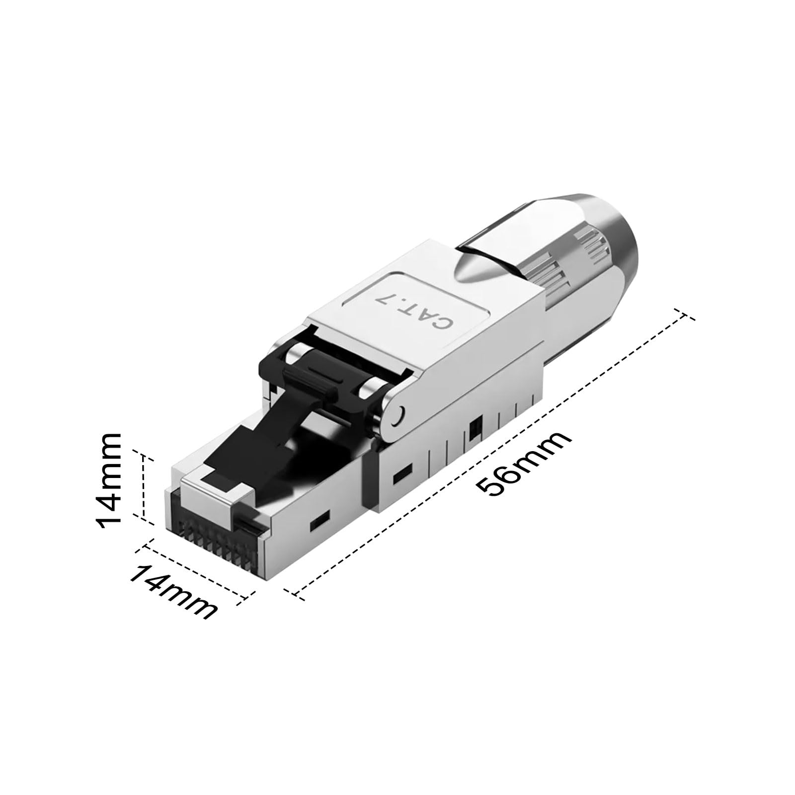 12x CAT 7 RJ45 Stecker Netzwerkstecker für starre LAN Kabel Verlegekabel Ethernet, lan stecker cat 7 werkzeuglos LSA，vollgeschirmt STP, 10 Gbit/s, AWG 22-24