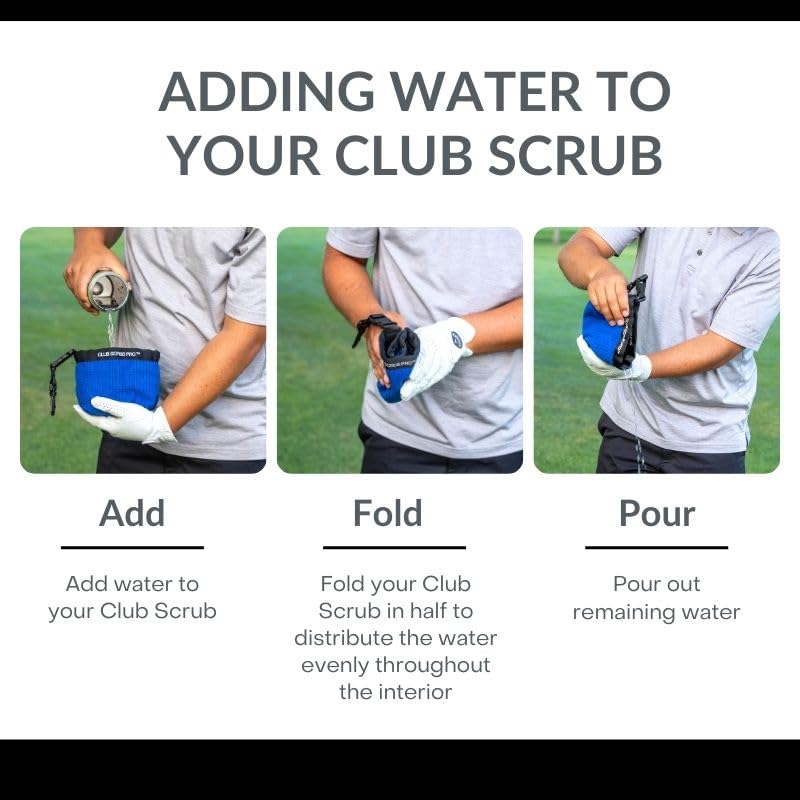 Image of Club Scrub Golf Club and Golf Ball Cleaning Bag, Waterproof Clean Face Technology Liner, Detachable Clip, Machine Washable, Cleans Club Grooves, Dry Exterior (Neoprene or Microfiber Option Available)