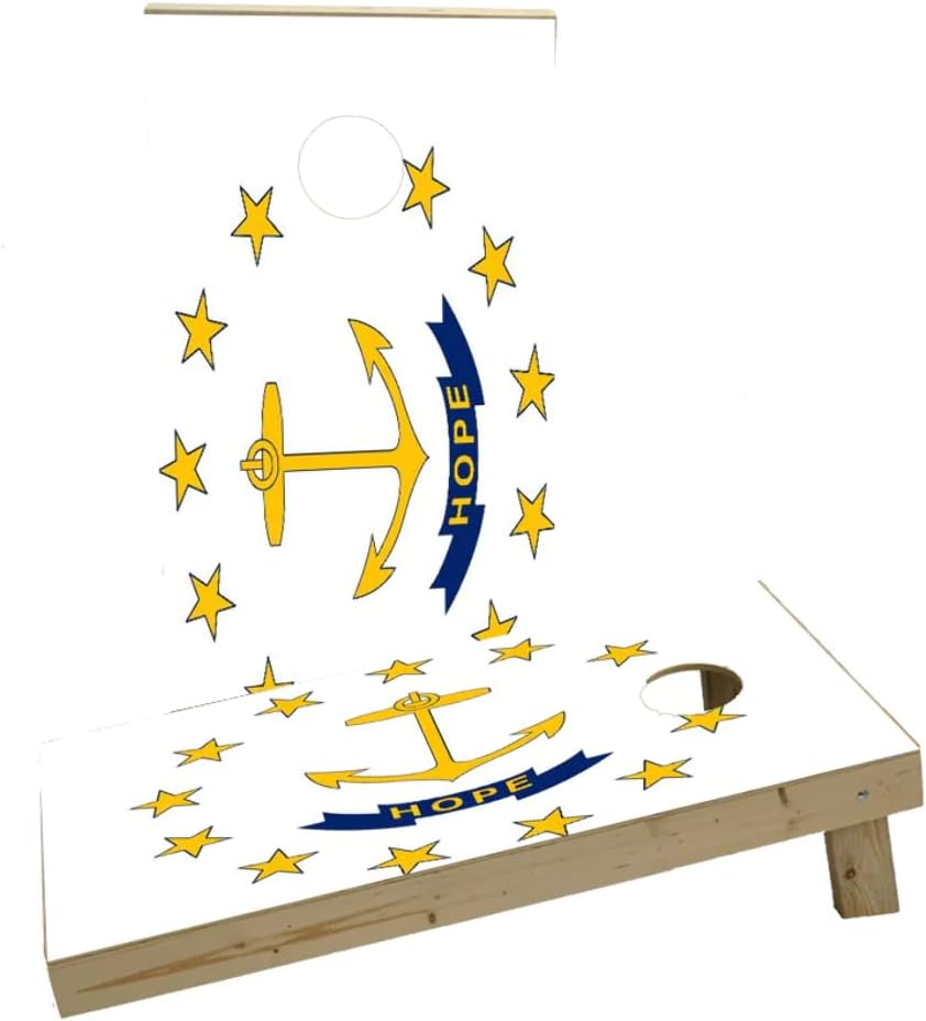 Rhode Island State Flag Custom Cornhole Board Game Set