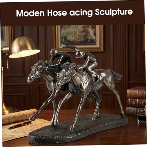 Statue de Cheval en Bronze | Décoration Équestre Maison Bureau Résine de Course - 5