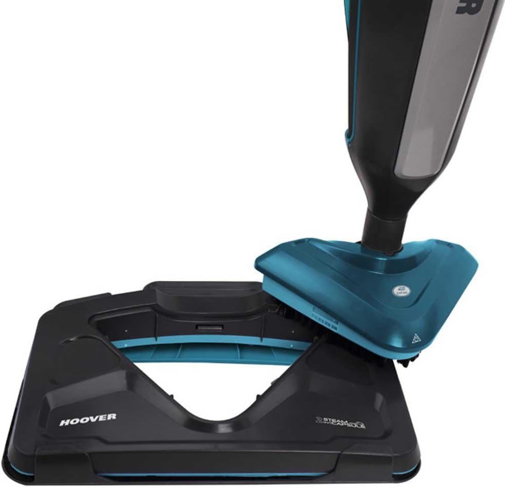 Attaching the mop pad to the steam cleaner base