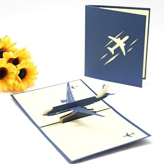 1Pc 3D Airplane Congratulatory Cardboard Crafts, Birthday Cards, Handmade Hollow Design, Fun Gifts, Unique Cardboard Art